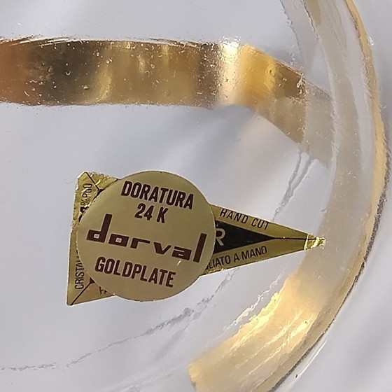 Image 1 of 1970S Gorgeous Cocktail Shaker mit Eiskübel von Dorval in Gold Plate 24K und Kristall. Hergestellt in Italien