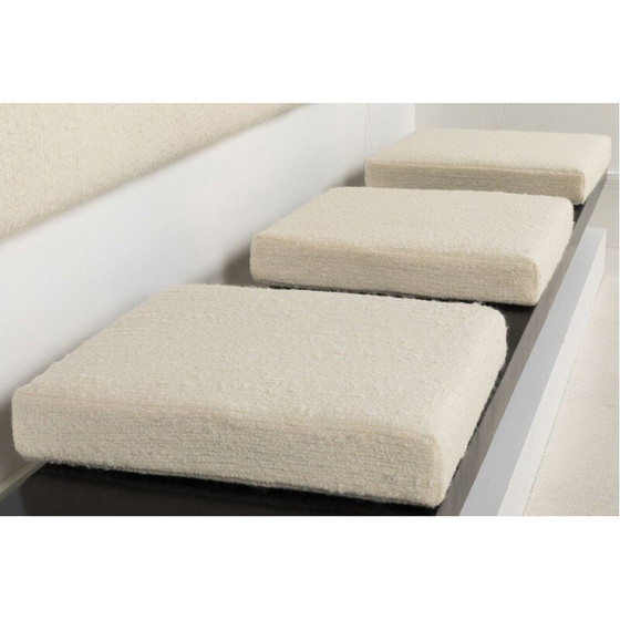 Image 1 of Vintage-Bank aus lackiertem Holz und Stoff, 1960er Jahre