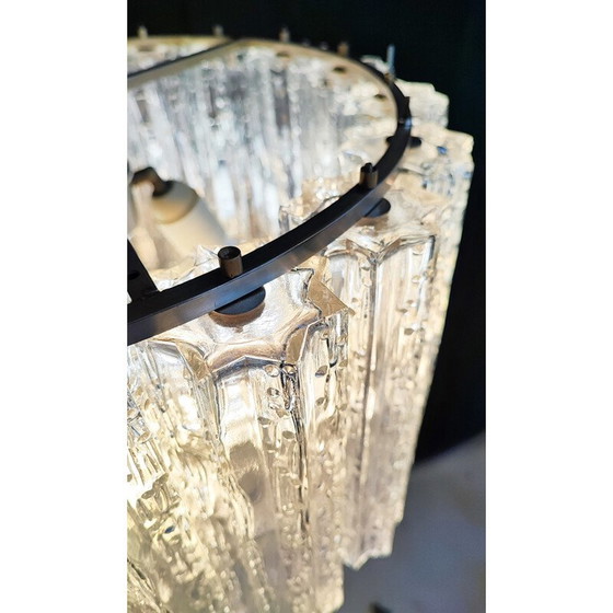 Image 1 of Vintage Tronchi-Kronleuchter aus Muranoglas von Toni Zuccheri für Venini, Italien 1960