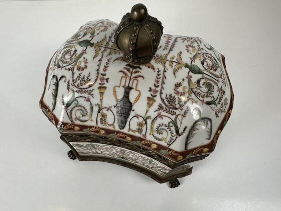 Image 1 of Art Deco-Deckelglas - Porzellan