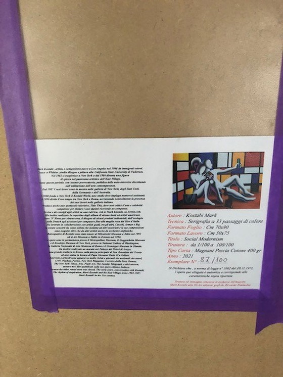 Image 1 of Mark Kostabi Giclée - Soziale Moderne
