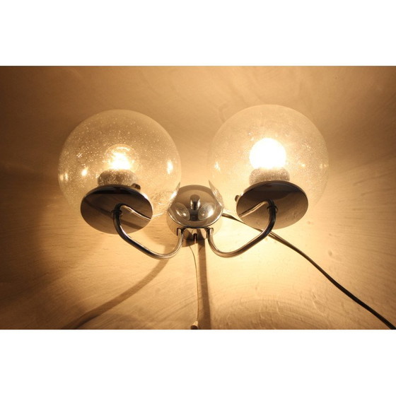 Image 1 of Paar Wandlampen aus Chrom und Glas, Tschechoslowakei 1970er Jahre