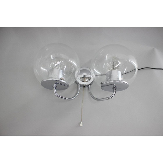Image 1 of Paar Wandlampen aus Chrom und Glas, Tschechoslowakei 1970er Jahre