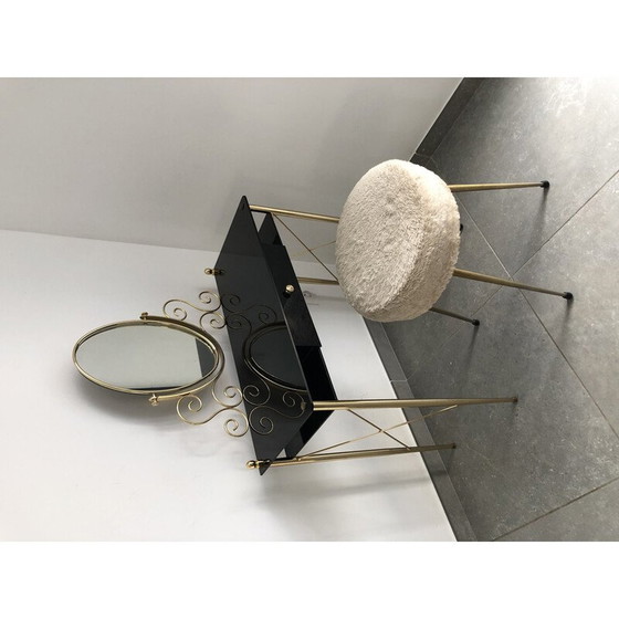 Image 1 of Schminktisch im Vintage-Stil mit seinem Toupet-Hocker