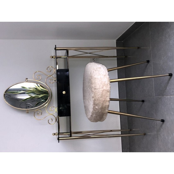 Image 1 of Schminktisch im Vintage-Stil mit seinem Toupet-Hocker