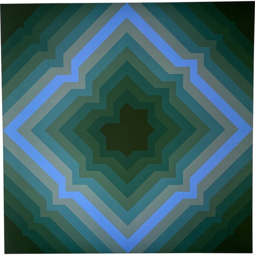 Klassische Fotolithografie "Hommage an Vasarely" von Jim Bird für Poligrafa, Barcelona 1970