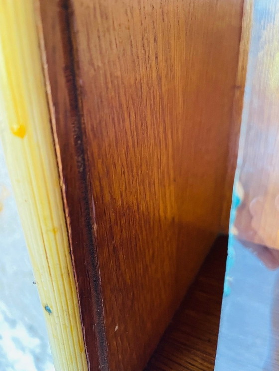 Image 1 of Vintage Rattan und Bambus Wandregal mit Glasschiebetüren Schrank, 1960S