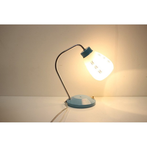 Image 1 of Vintage Tischlampe aus Glas und Metall für Lidokov, Tschechoslowakei 1960