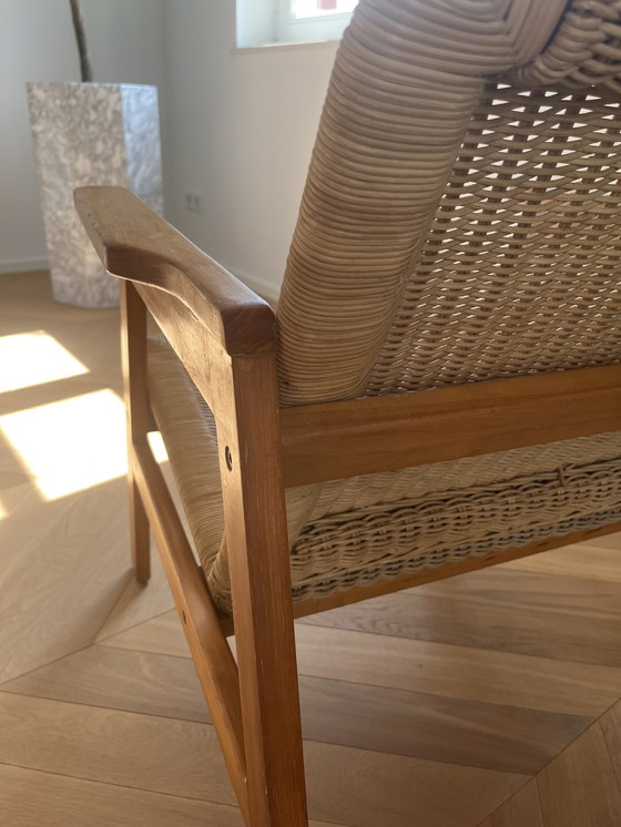 Image 1 of Design Sessel, Rattan- Und Holzsessel, Mid Century Sessel, Niederlande