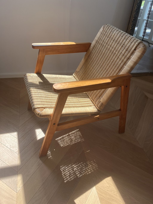 Design Sessel, Rattan- Und Holzsessel, Mid Century Sessel, Niederlande