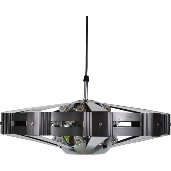 Image 1 of Vintage-Pendelleuchte aus verchromtem Stahl, 1970