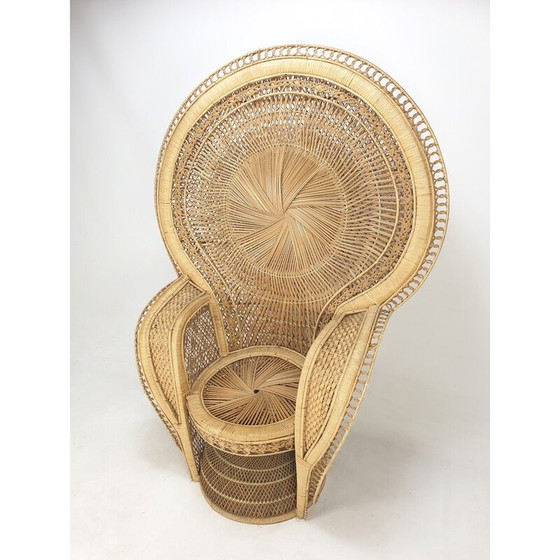 Image 1 of Vintage Sessel aus Rattan und Geflecht, Italien 1960er Jahre