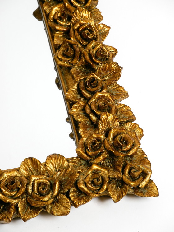 Image 1 of Drei Mid Century Wandspiegel aus Italien mit vergoldeten Rahmen mit Rosen verziert