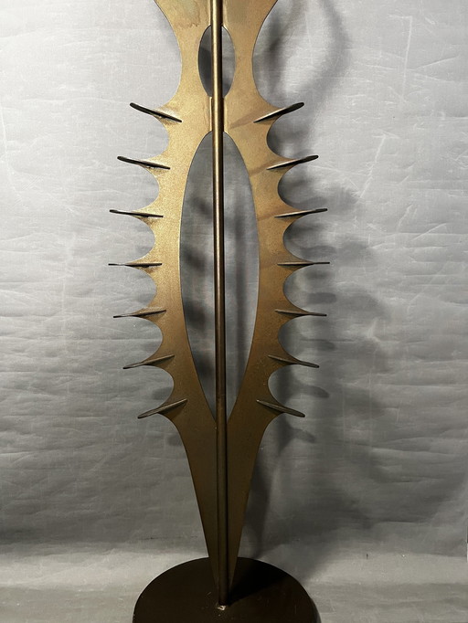 Stehleuchte , Skulptur von Hand gemacht. Brutalistisch . Ca. 1980 , Seltsam , Design