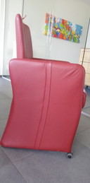 6x Moderne Kalbsleder-Esszimmerstühle