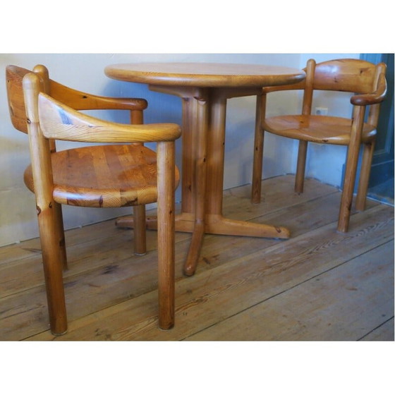 Image 1 of Vintage Elbow Esstischgarnitur aus patinierter Kiefer von Rainer Daumiller für Hirtshals Sawmill, 1960er Jahre