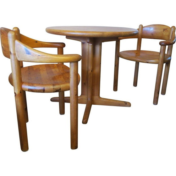 Image 1 of Vintage Elbow Esstischgarnitur aus patinierter Kiefer von Rainer Daumiller für Hirtshals Sawmill, 1960er Jahre