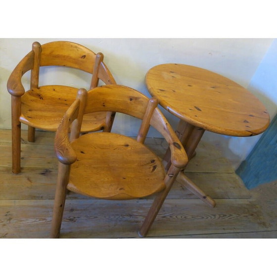 Image 1 of Vintage Elbow Esstischgarnitur aus patinierter Kiefer von Rainer Daumiller für Hirtshals Sawmill, 1960er Jahre