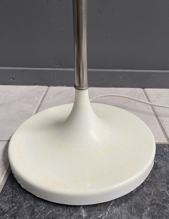 Image 1 of Orange Blumendruck Schatten Stehlampe 1960S