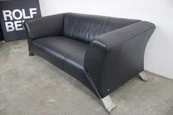 Image 1 of Rolf Benz 322 Club Sofa Dreisitzer Designer Couch Leder Schwarz