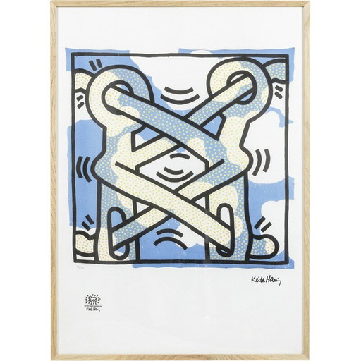 Alter Siebdruck von Keith Haring, USA 1990