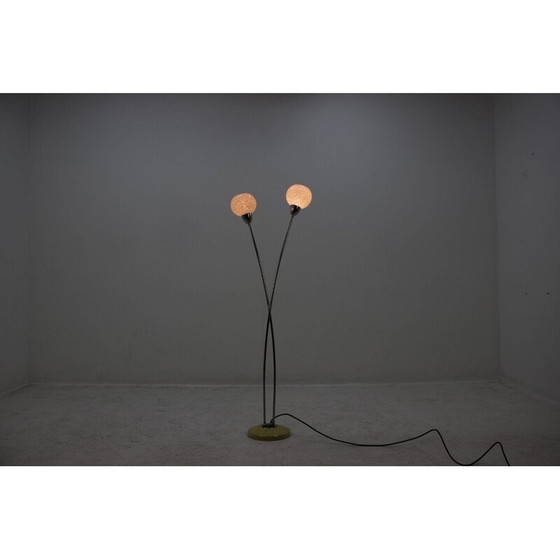 Image 1 of Vintage Stehlampe aus polychromem Stahl, glasierte Keramik, Tschechoslowakei