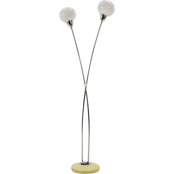 Image 1 of Vintage Stehlampe aus polychromem Stahl, glasierte Keramik, Tschechoslowakei