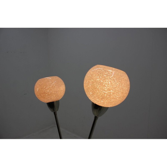 Image 1 of Vintage Stehlampe aus polychromem Stahl, glasierte Keramik, Tschechoslowakei