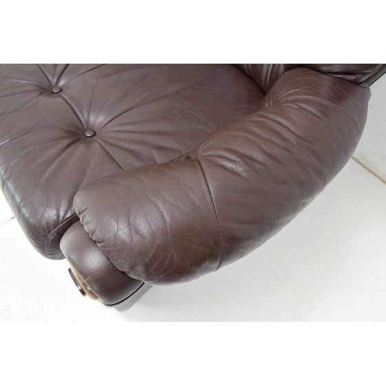 Image 1 of Vintage Sofa aus Kunstleder und Holz, Tschechoslowakei 1990