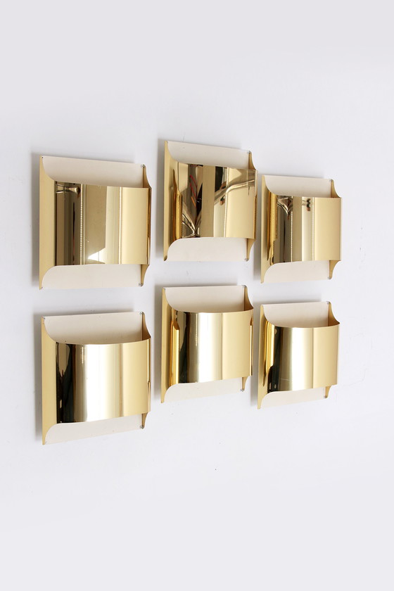 Image 1 of Staff Leuchten Gold Wandlampen Design von 1968