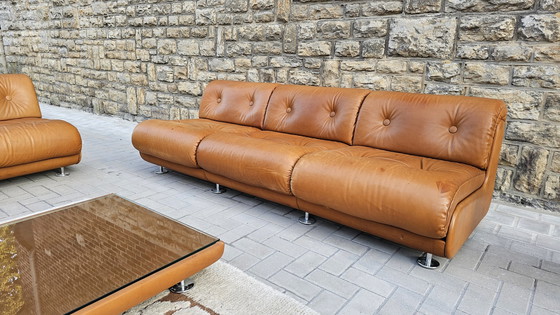 Image 1 of Vintage Loft Studio Space Age 60S 70S Sitzgruppe Ledercouch Ledersofa