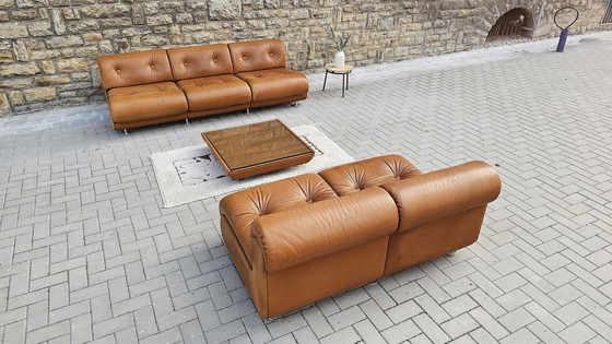 Image 1 of Vintage Loft Studio Space Age 60S 70S Sitzgruppe Ledercouch Ledersofa