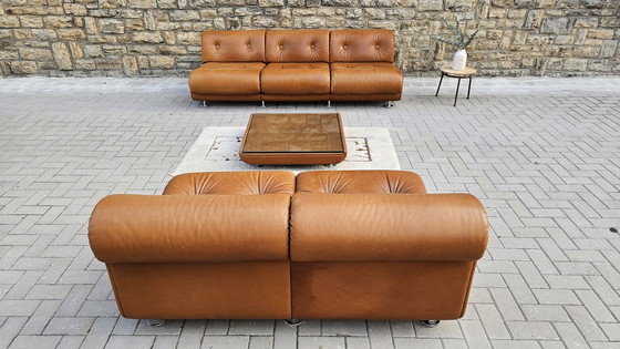 Image 1 of Vintage Loft Studio Space Age 60S 70S Sitzgruppe Ledercouch Ledersofa