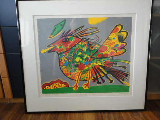 Corneille - L'Oiseau a la Langue Jaune/Vogel in Gelb/Buntes Huhn