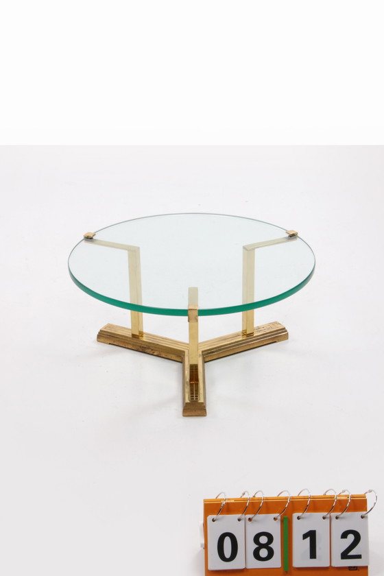 Image 1 of Goldener runder Peter Ghyczy Beistelltisch Modell T37