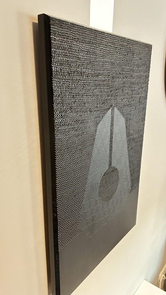 Image 1 of Rotan Hunt Skulptur auf geschnitzten Wandbild