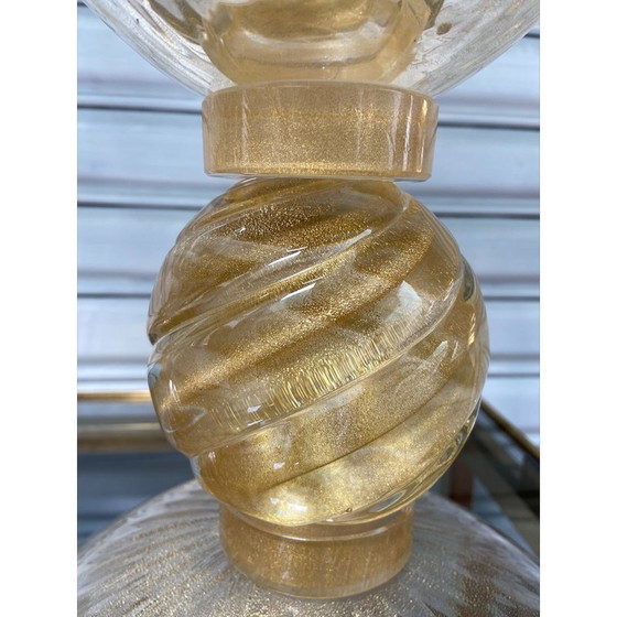 Image 1 of Paar goldene Vasen aus Muranoglas, 1980