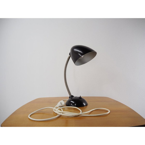 Image 1 of Schwarze Bakelit-Tischlampe von Eric Kirkman Cole, Tschechoslowakei 1950