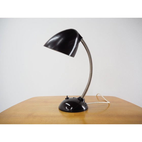 Image 1 of Schwarze Bakelit-Tischlampe von Eric Kirkman Cole, Tschechoslowakei 1950