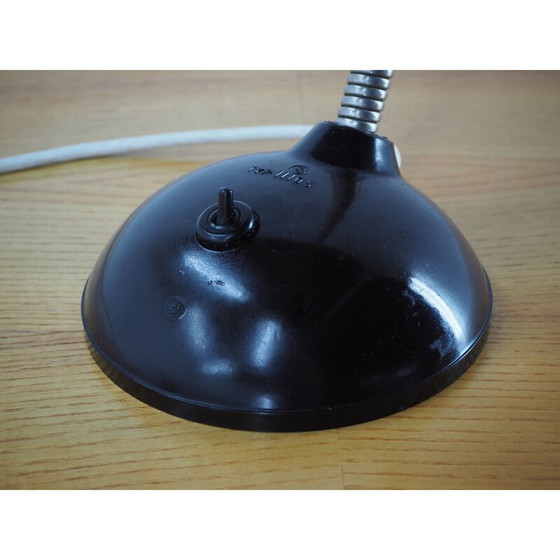 Image 1 of Schwarze Bakelit-Tischlampe von Eric Kirkman Cole, Tschechoslowakei 1950