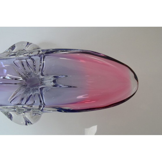 Image 1 of Längliches Kunstglas Schale von Josef Hospodka für Glasswork Chřibská, Tschechoslowakei 1960