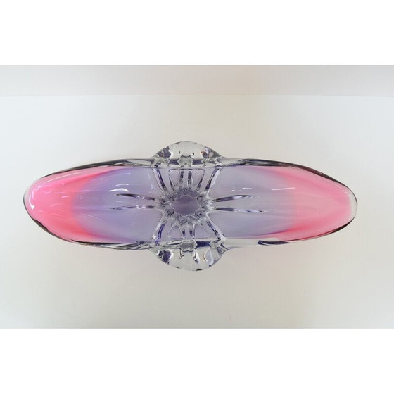 Image 1 of Längliches Kunstglas Schale von Josef Hospodka für Glasswork Chřibská, Tschechoslowakei 1960