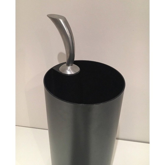 Image 1 of Regenschirmständer "Golf" aus schwarzem Kunststoff und Chrom, 1970