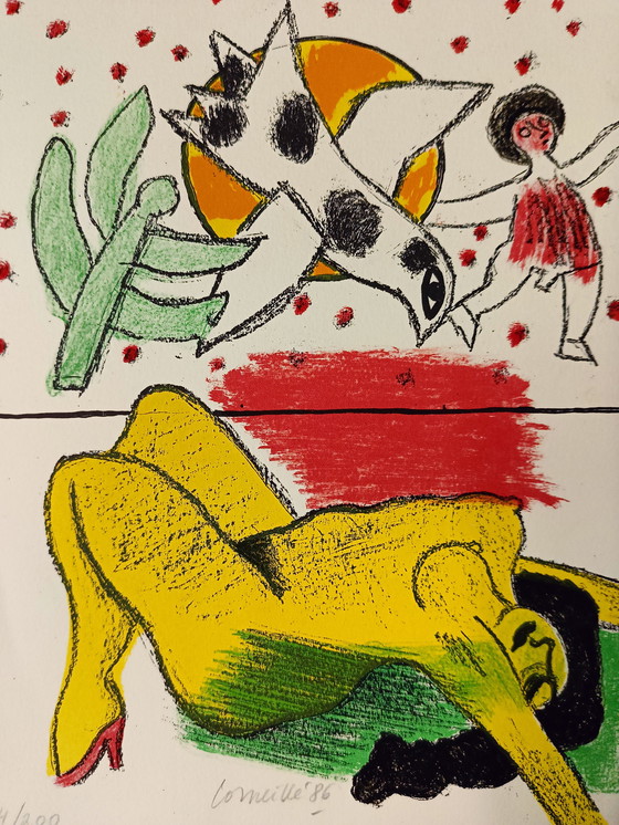 Image 1 of 1986 Corneille - Frau und Vogel: Der Tanz in der Sonne