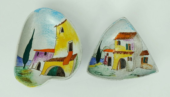 Image 1 of Set mit 2 Keramikschalen oder Wandtellern Herta Huber-Roethe Decor Garda