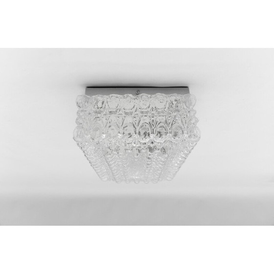 Image 1 of Viereckige Bega-Deckenleuchte aus geblasenem Glas, 1960