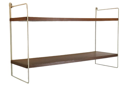 Wandregal mit Holzböden 'Tewel' vintage
