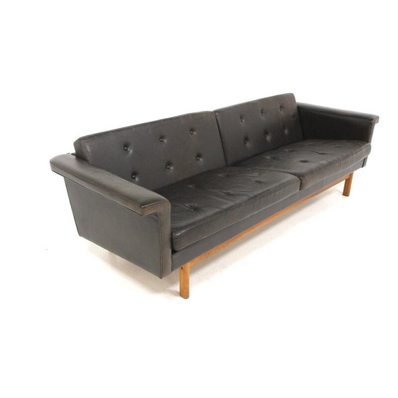 Image 1 of Vintage 3-Sitzer Ledersofa von Karl Erik Ekselius für Joc Vetlanda, Schweden 1950