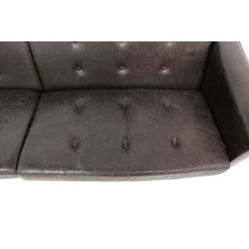 Vintage 3-Sitzer Ledersofa von Karl Erik Ekselius für Joc Vetlanda, Schweden 1950