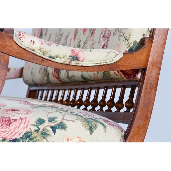 Image 1 of Alte Sitzgarnitur aus Buche und Nussbaum, Tschechoslowakei 1890